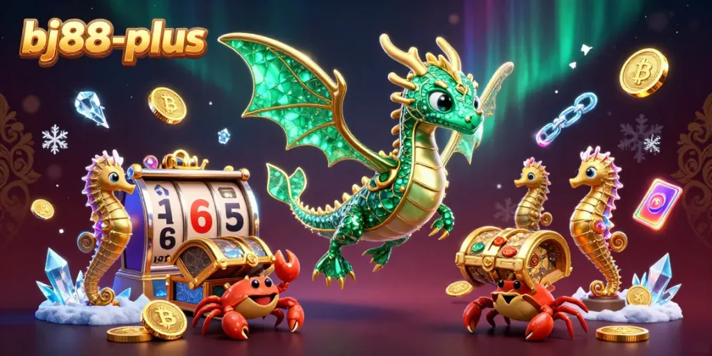 Engage in the excitement of bj88-plus with a vibrant underwater-themed casino scene.