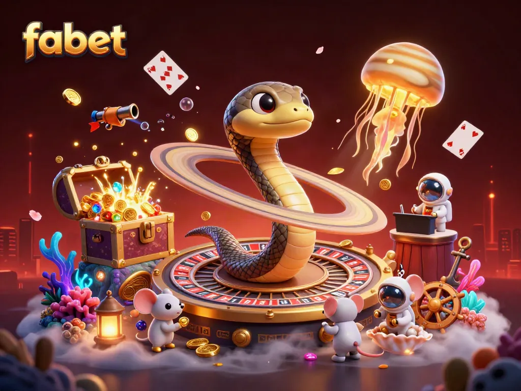 Experience dynamic betting excitement with fabet's thrilling casino atmosphere featuring engaging 3D characters and vibrant visuals.