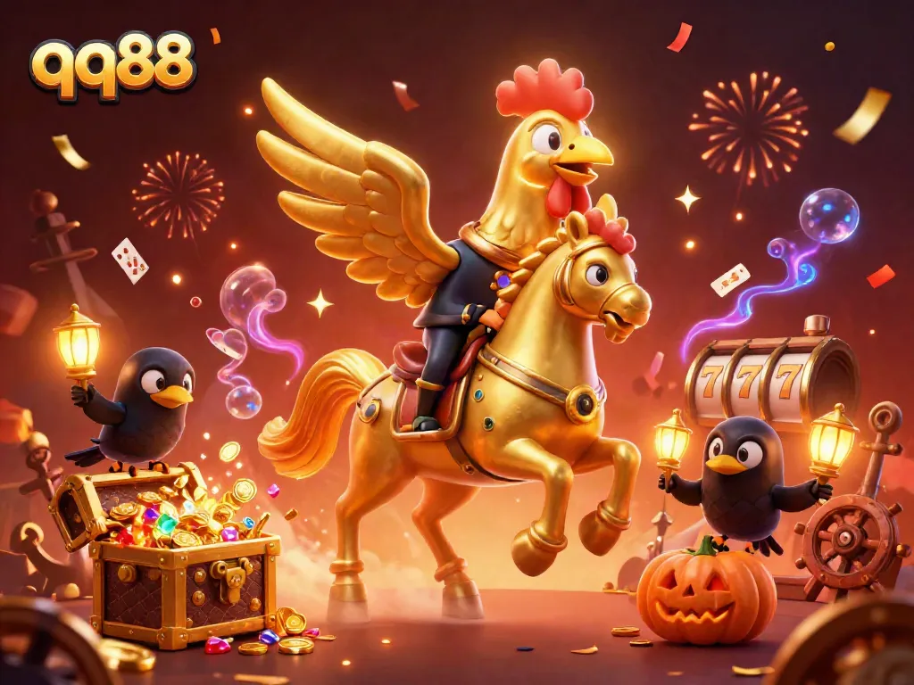 Experience thrilling gameplay at qq88, set in a magical casino filled with vibrant characters and engaging elements.