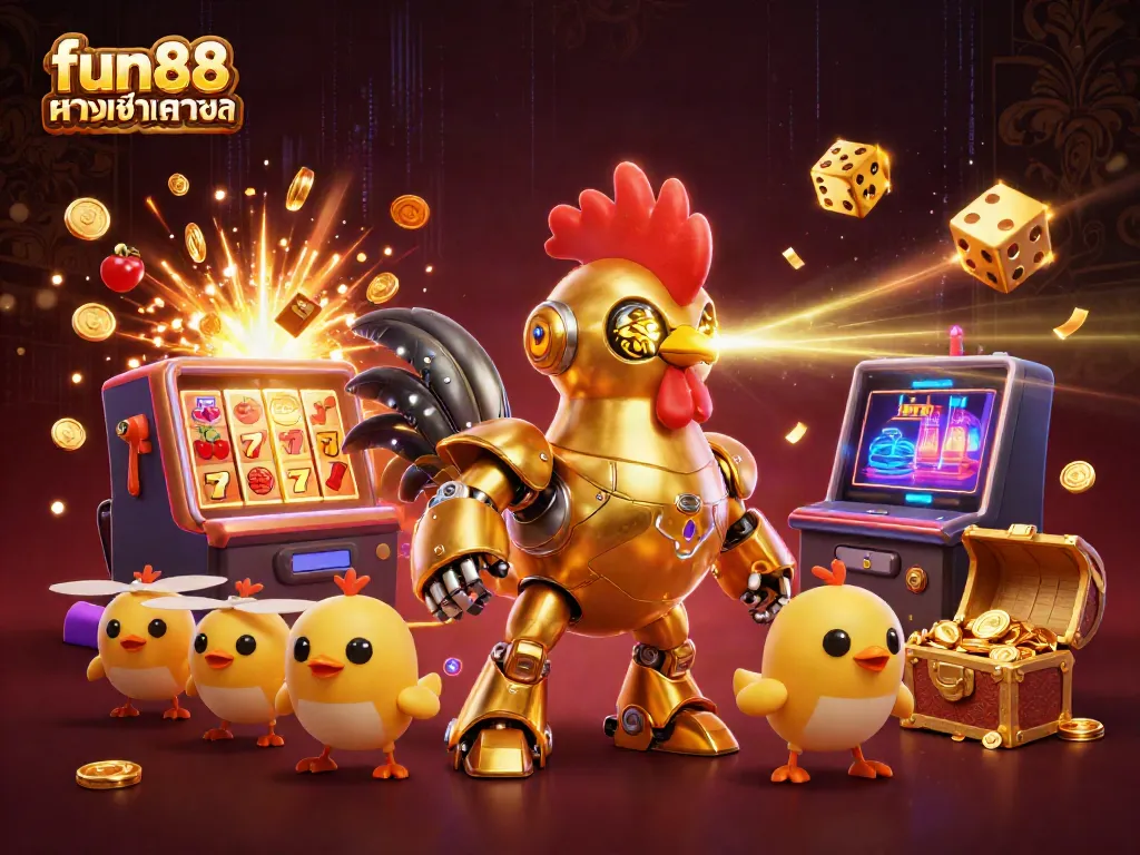 Experience thrilling jackpots with fun88 ทางเข้า ล่าสุด in this dynamic casino scene filled with vibrant characters and game elements.