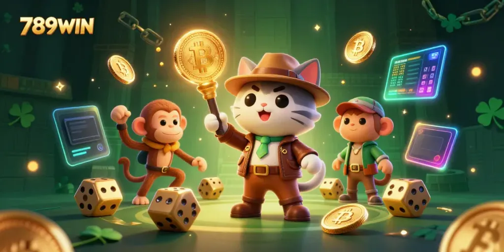 Experience the vibrant casino adventure with 789WIN in this magical 3D illustration.