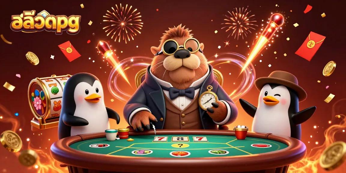 Play สล็อตpg with jolly characters in a vibrant underwater casino scene.