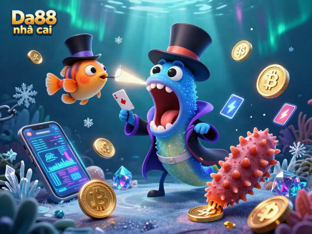 Experience the thrill of Da88 nhà cái with vibrant 3D characters and action-packed casino elements.
