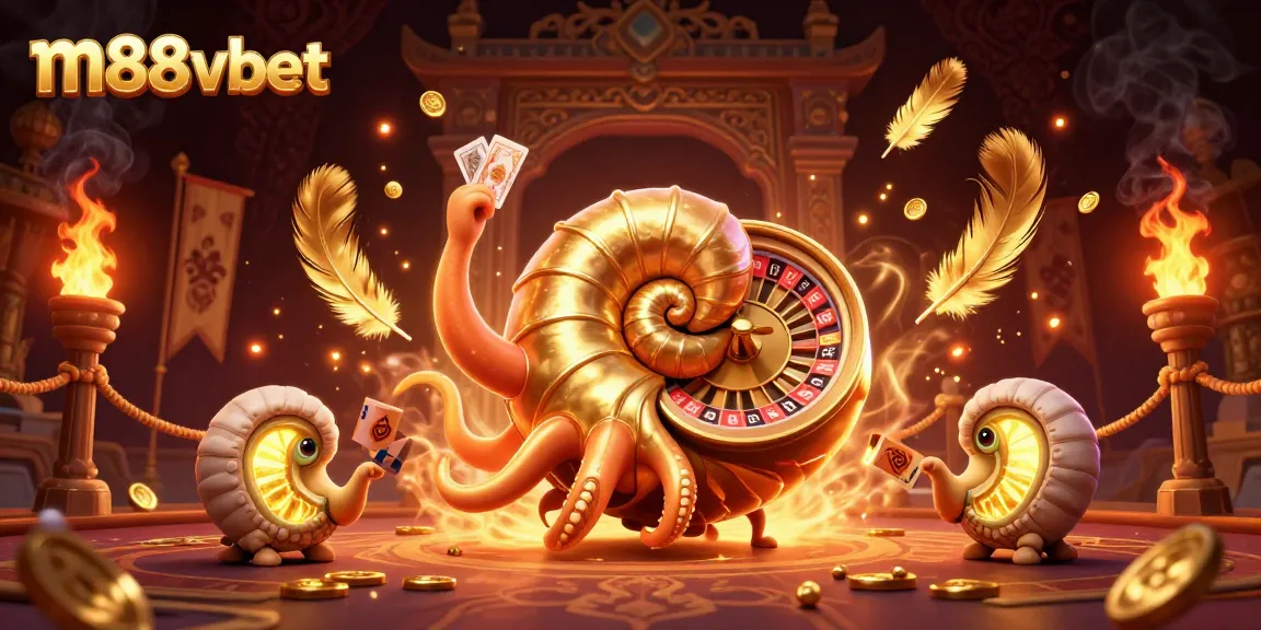 Spin the wheel of fortune with m88vbet's vibrant 3D casino adventure illustration.
