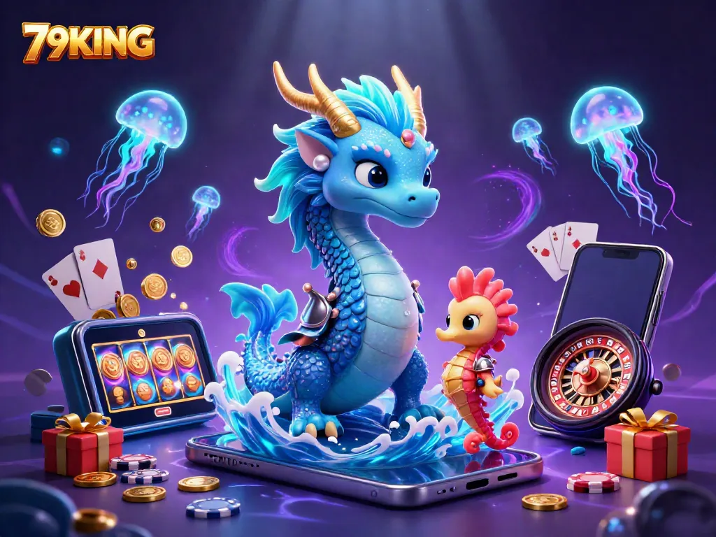 Experience thrills with 79KING through a captivating underwater casino adventure featuring vibrant digital elements.