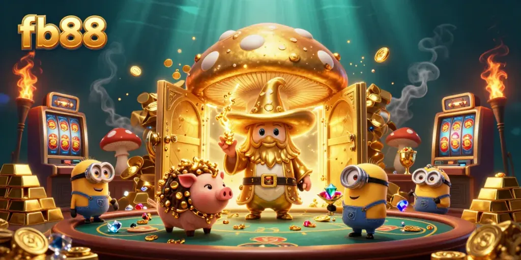 Bet on thrilling wins at fb88 with a magical casino adventure in 3D illustration.